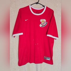 Nike Dri-Fit Vintage Soccer Jersey Size Large Red #10 La Curacao Copa LC